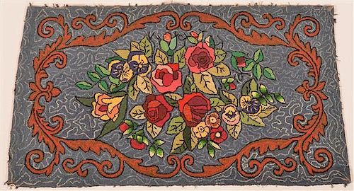 VINTAGE AMISH FLORAL PATTERN HOOKED