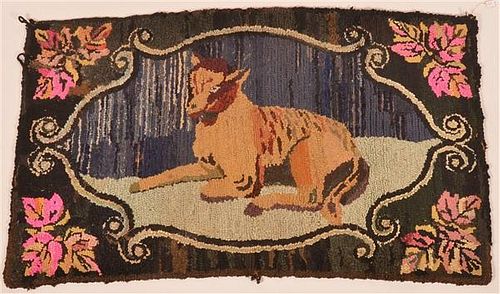 VINTAGE AMISH HOOKED RUG WITH