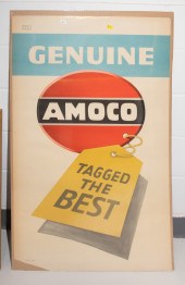 VINTAGE AMOCO POSTER Signed in
