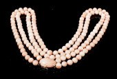 VINTAGE ANGEL SKIN CORAL NECKL