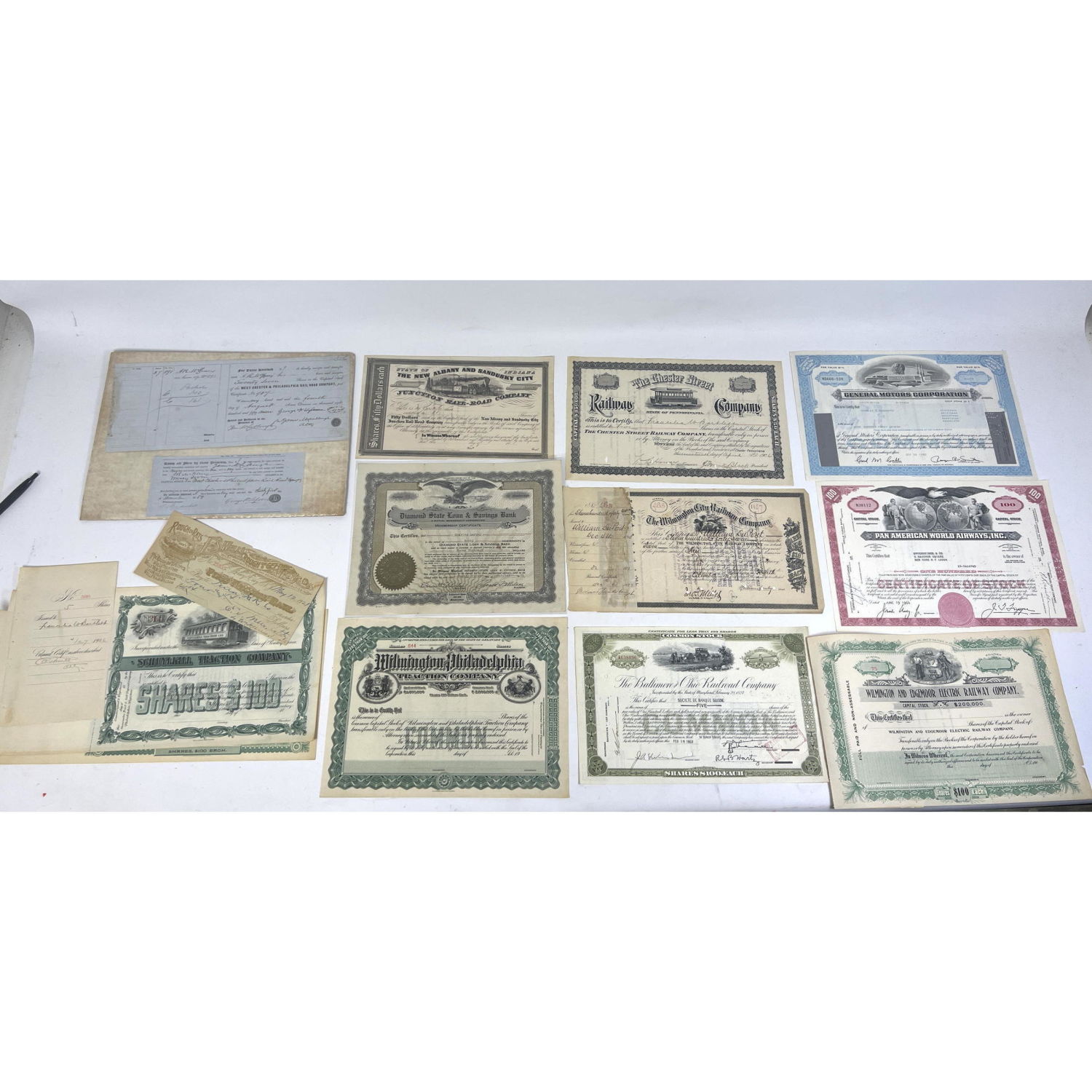 Vintage Antique Stock Certificates.