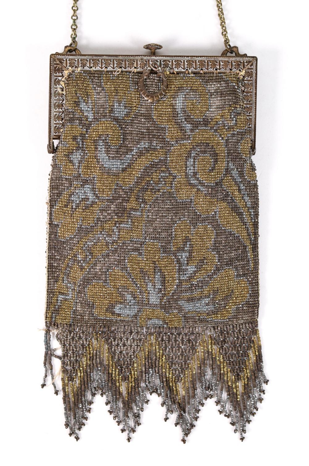 VINTAGE ART DECO ENAMELED MESH