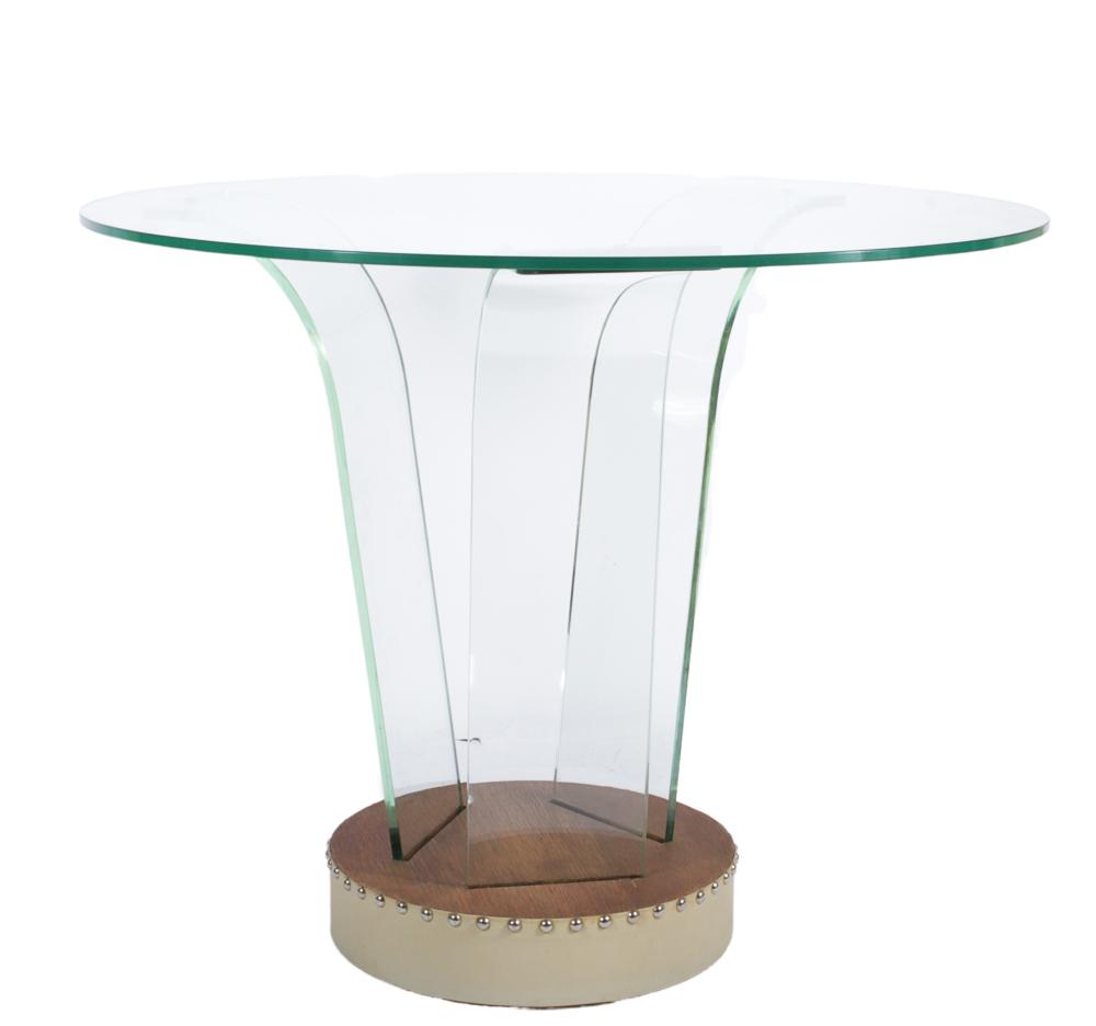 VINTAGE ART DECO ROUND LEADED GLASS