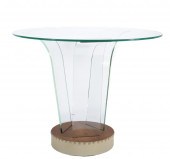 VINTAGE ART DECO ROUND LEADED