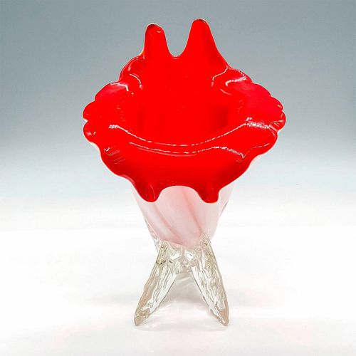 VINTAGE ART GLASS CORNUCOPIA