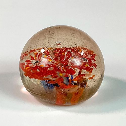 VINTAGE ART GLASS FLORAL