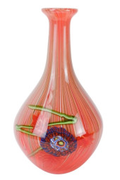 VINTAGE ART GLASS TABLE VASE W
