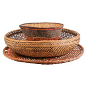 VINTAGE ASIAN 3PC BAMBOO HERB