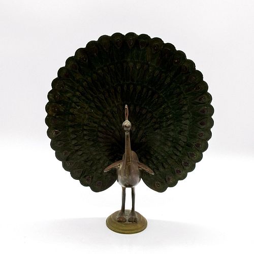 VINTAGE ASIAN BRASS PEACOCK