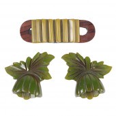 VINTAGE BAKELITE JEWELRY 3PC;