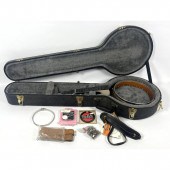 Vintage Banjo parts and case.