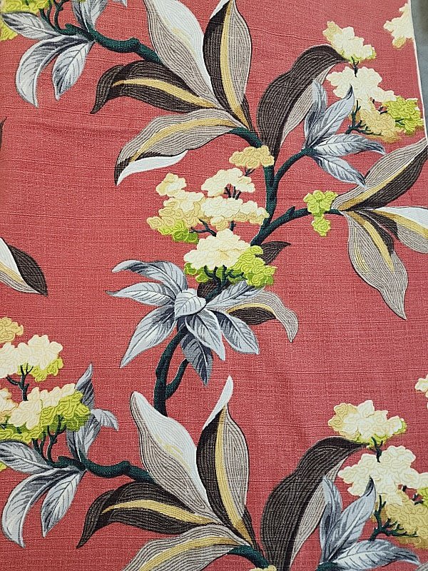 Vintage Barkcloth Fabric rust