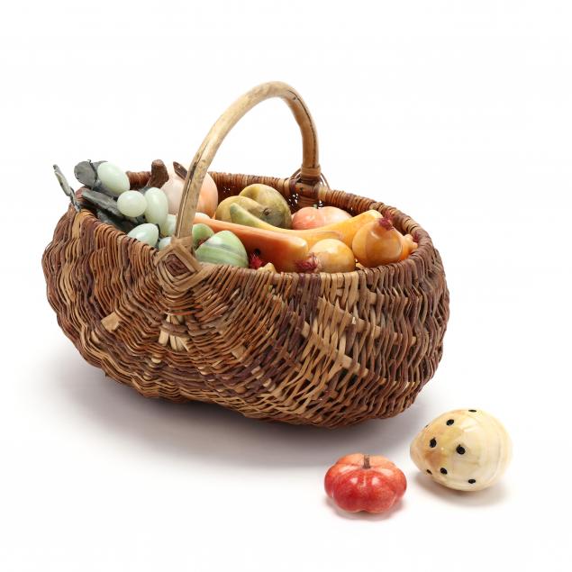VINTAGE BASKET OF STONE FRUIT