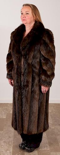VINTAGE BEAVER COAT, FULL LENGTH,