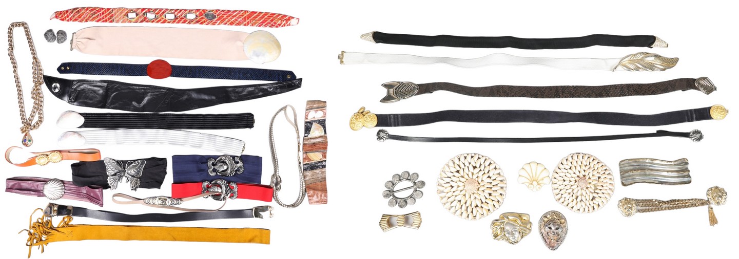 Vintage belt and buckle grouping to