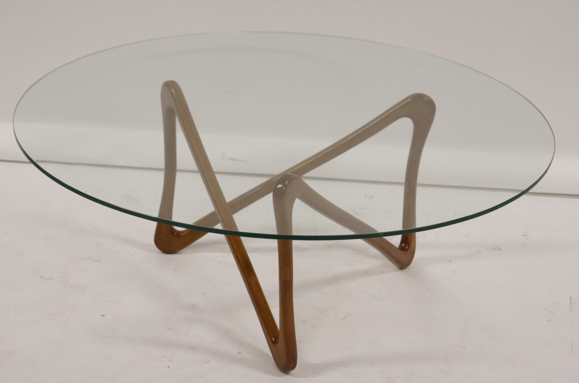 VINTAGE BENTWOOD & GLASS TOP COFFEE