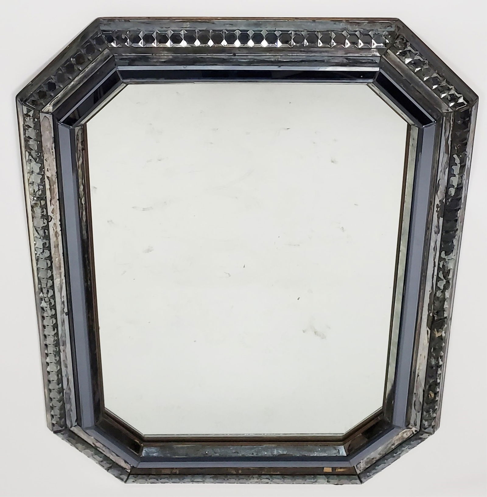 VINTAGE BEVELED GLASS OCTAGONAL
