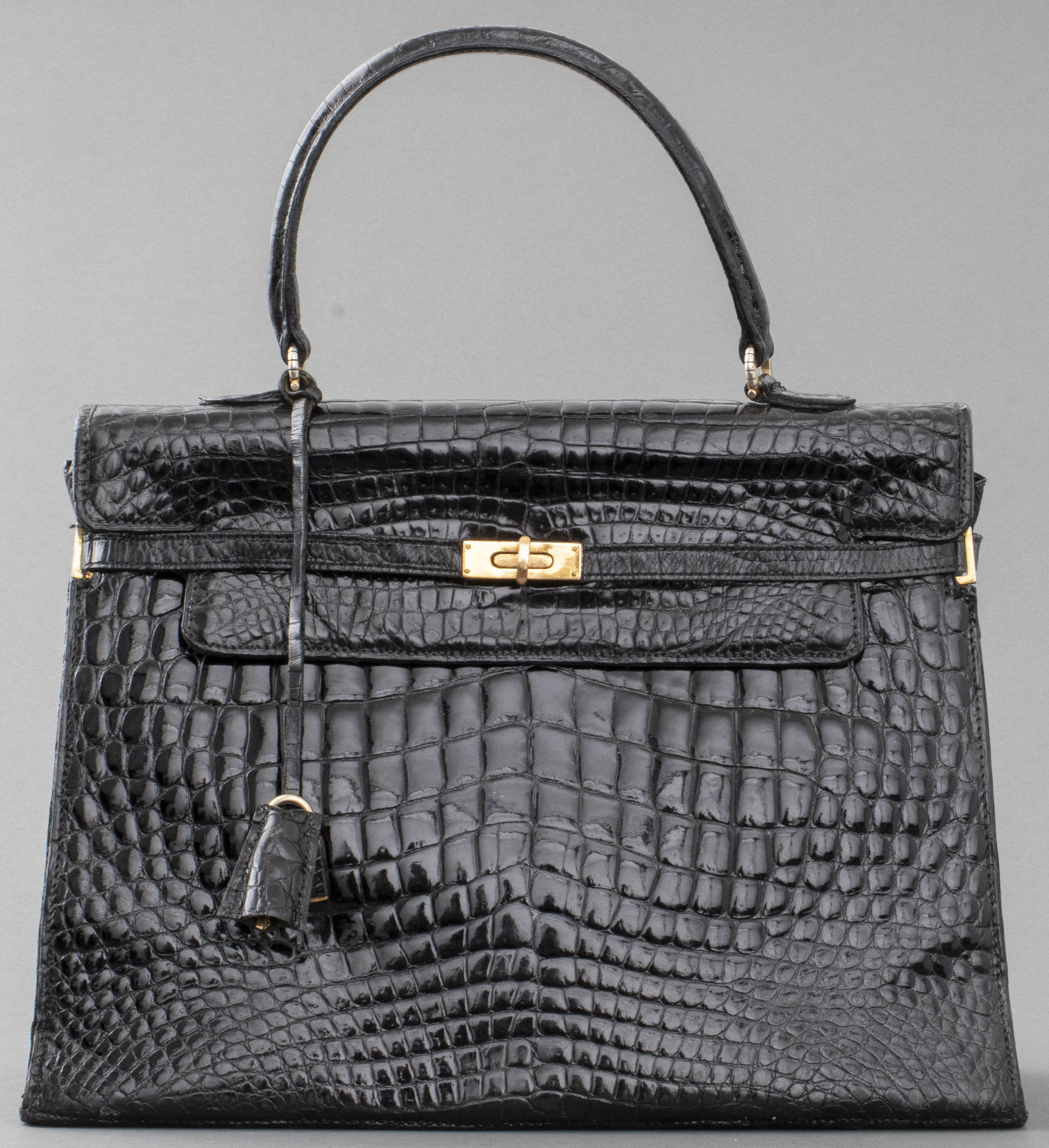 VINTAGE BLACK ALLIGATOR 'KELLY'