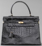 VINTAGE BLACK ALLIGATOR 'KELLY