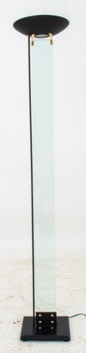 VINTAGE BLACK AND GLASS HALOGE