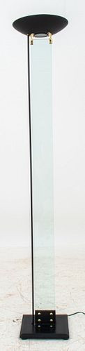 VINTAGE BLACK AND GLASS HALOGE