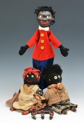 VINTAGE BLACK DOLLS AND A PUPP
