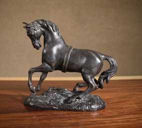 Vintage black stallion cast metal