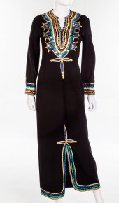 VINTAGE BLACK WOOL DINNER DRES