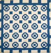 VINTAGE BLUE AND WHITE GEOMETR