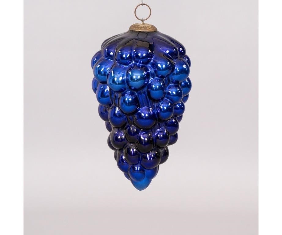 Vintage blue German glass grape