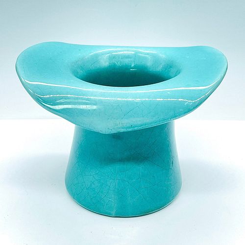 VINTAGE BLUE GLAZED TOP HAT