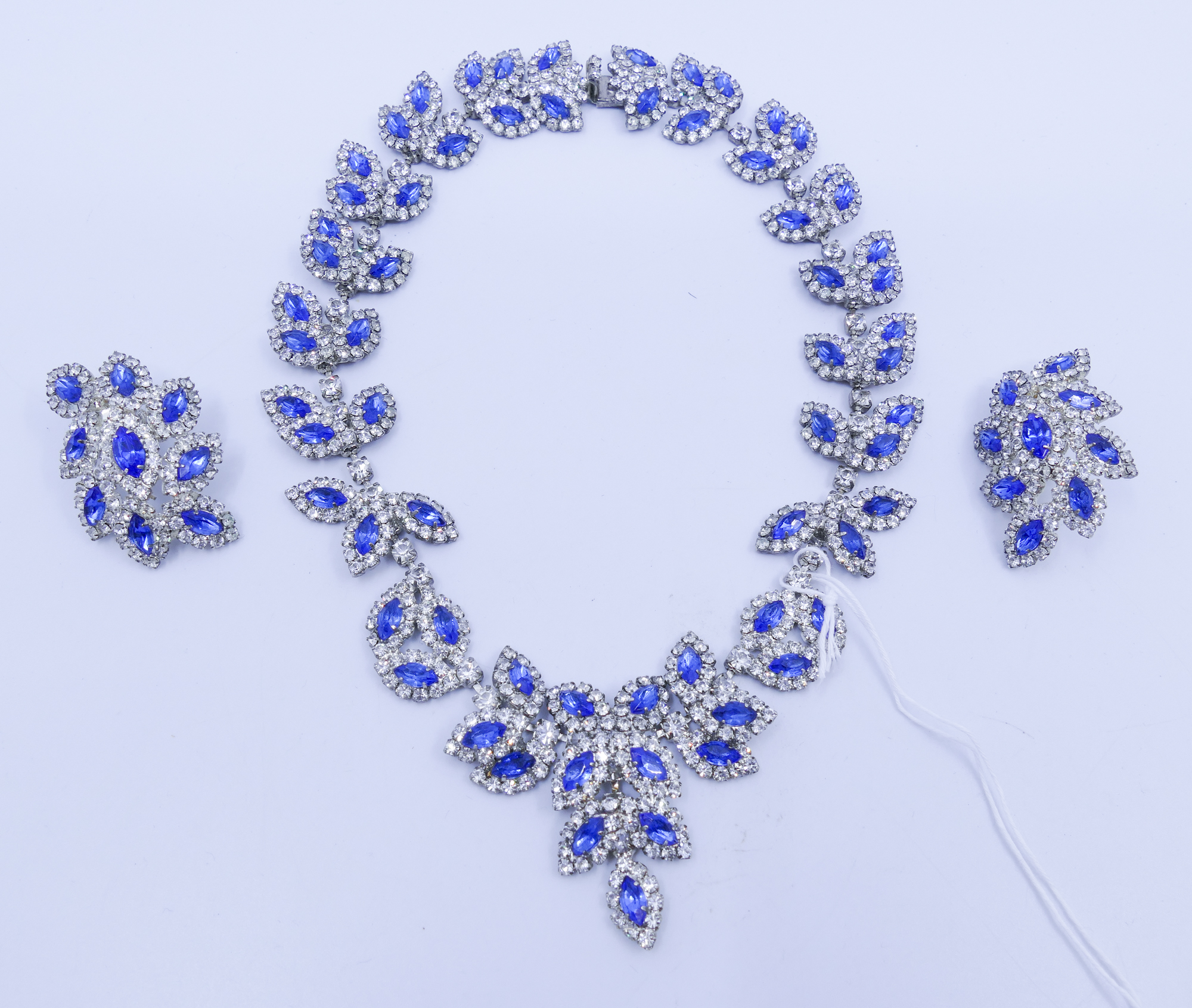 Vintage Blue & White Rhinestone