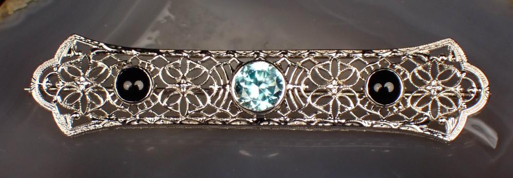 VINTAGE BLUE ZIRCON AND BLACK