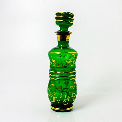 VINTAGE BOHEMIAN EMERALD GREEN