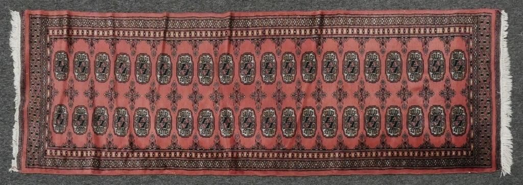 VINTAGE BOKHARA RUNNER 8' PERSIAN