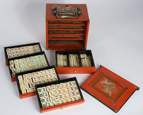 VINTAGE BOXED MAH JONG SETVintage