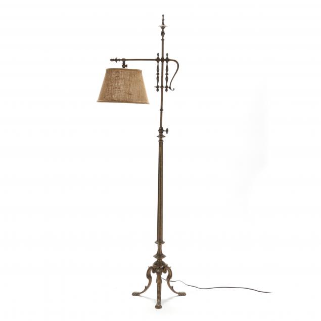VINTAGE BRASS ADJUSTABLE FLOOR LAMP