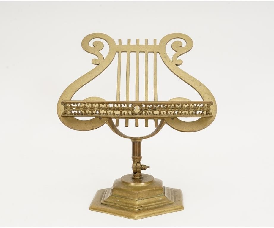 Vintage brass adjustable harp