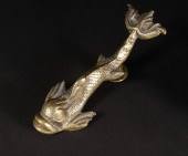 VINTAGE BRASS DOLPHIN DOOR KNO