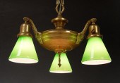 VINTAGE BRASS EMERALITE HANGIN