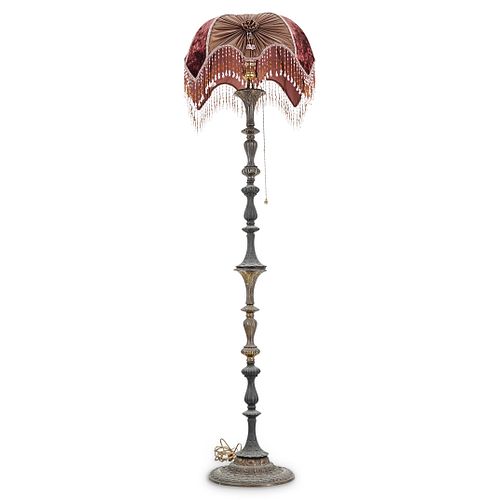 VINTAGE BRASS FLOOR LAMP WITH