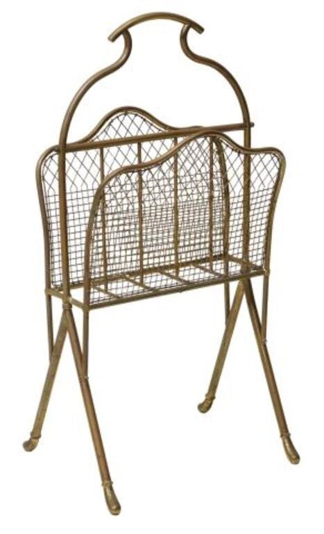 VINTAGE BRASS MAGAZINE STANDVintage