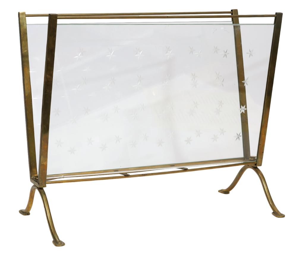 VINTAGE BRASS & STARRED GLASS