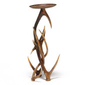 VINTAGE BRASS TOP ANTLER STAND