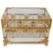 VINTAGE BRONZE & CRYSTAL DECAN