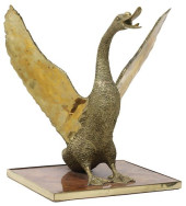 VINTAGE BRONZE GOOSE TAKING FL