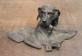 VINTAGE BRONZE INKWELL, HAVING