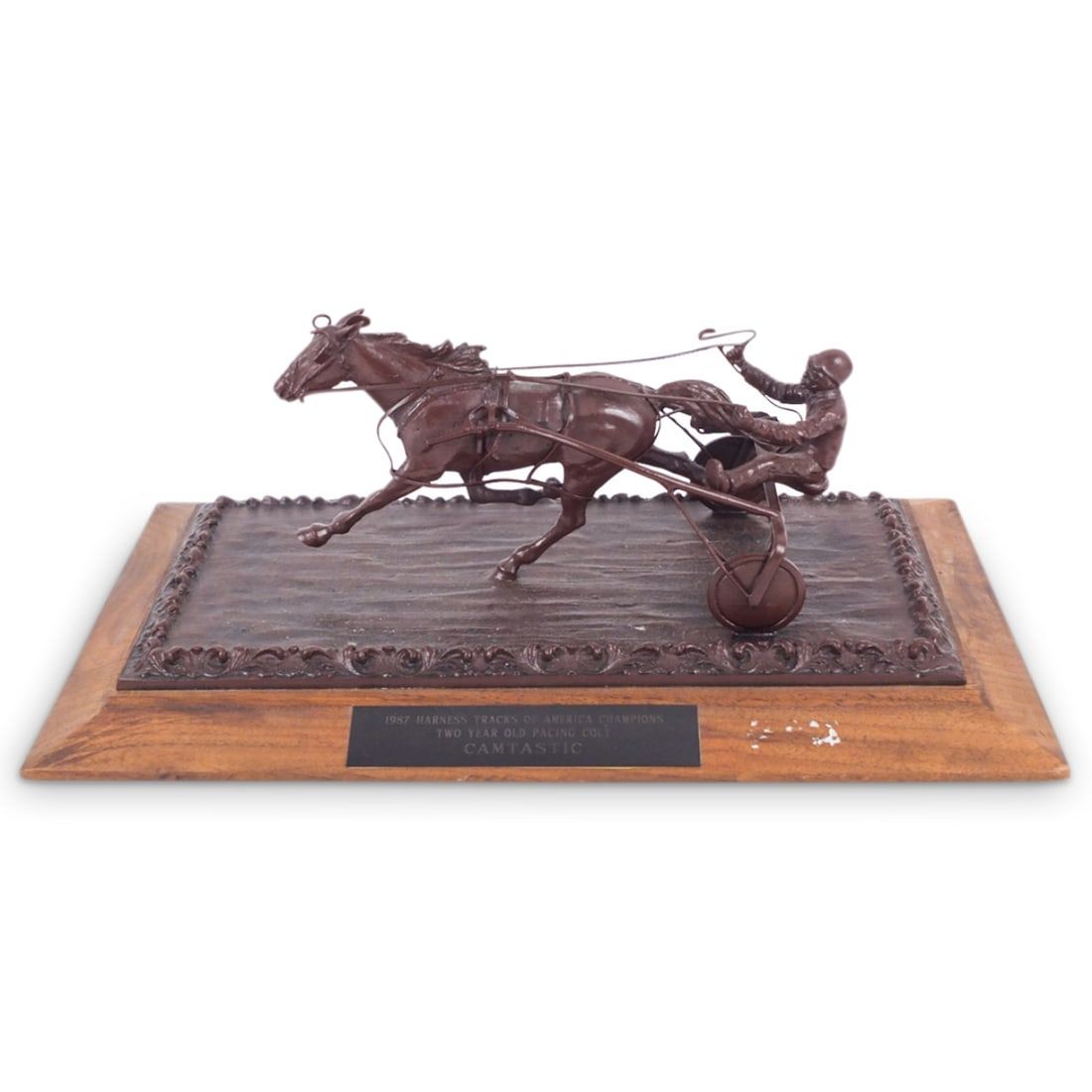 VINTAGE BRONZE SCULPTURE CHARIOT