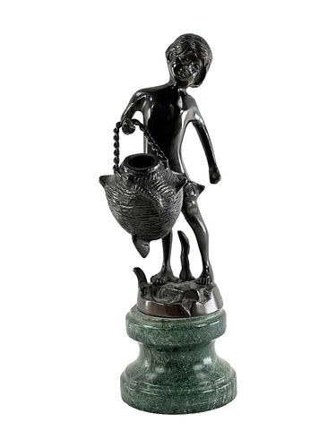 VINTAGE BRONZE SCULPTURE OF A YOUNG