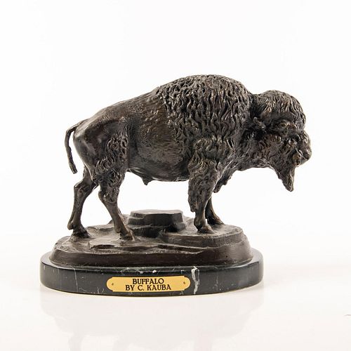 VINTAGE BRONZE STANDING BUFFALO
